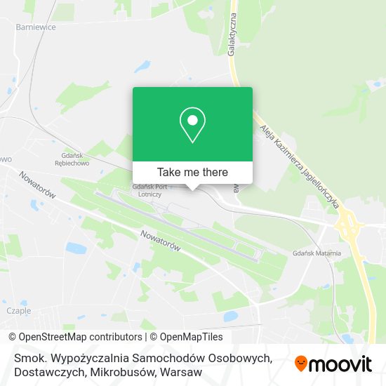 Карта Smok. Wypożyczalnia Samochodów Osobowych, Dostawczych, Mikrobusów