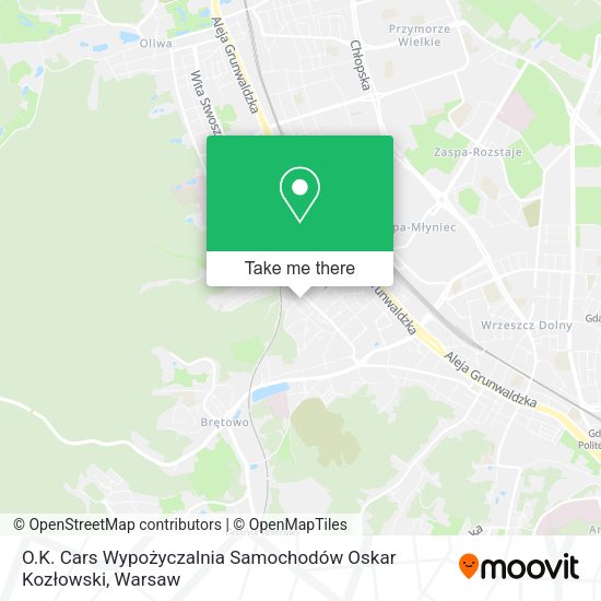 O.K. Cars Wypożyczalnia Samochodów Oskar Kozłowski map