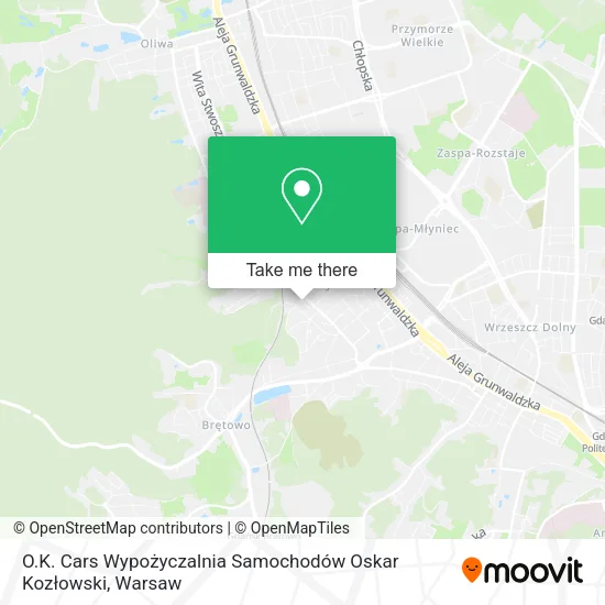 O.K. Cars Wypożyczalnia Samochodów Oskar Kozłowski map