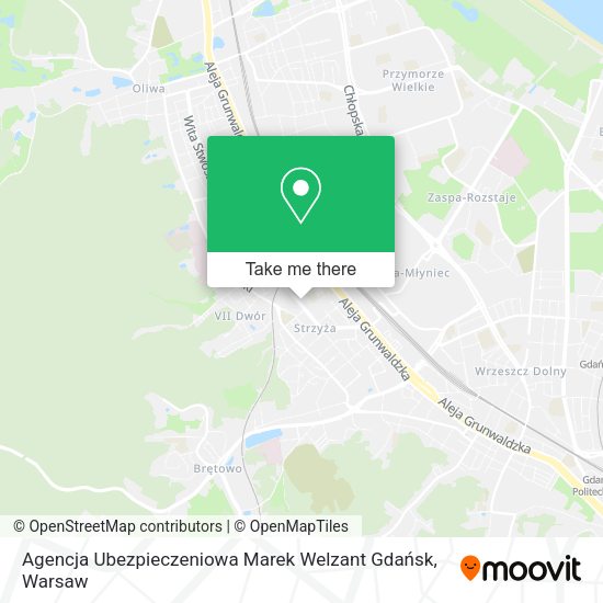 Agencja Ubezpieczeniowa Marek Welzant Gdańsk map