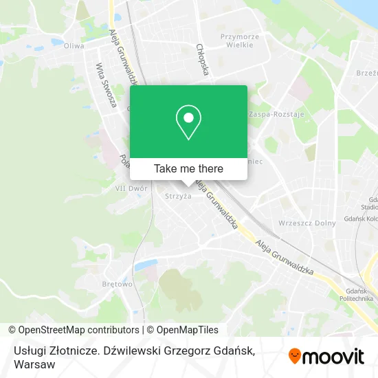 Usługi Złotnicze. Dźwilewski Grzegorz Gdańsk map