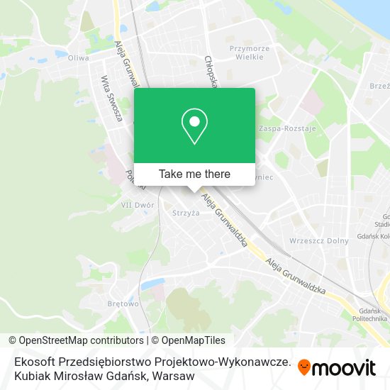 Карта Ekosoft Przedsiębiorstwo Projektowo-Wykonawcze. Kubiak Mirosław Gdańsk