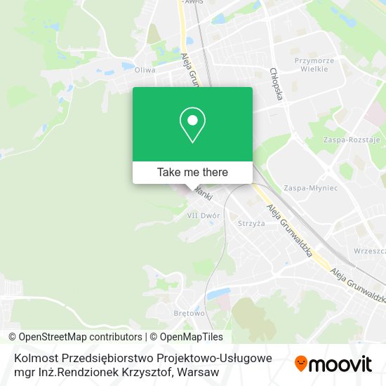 Kolmost Przedsiębiorstwo Projektowo-Usługowe mgr Inż.Rendzionek Krzysztof map