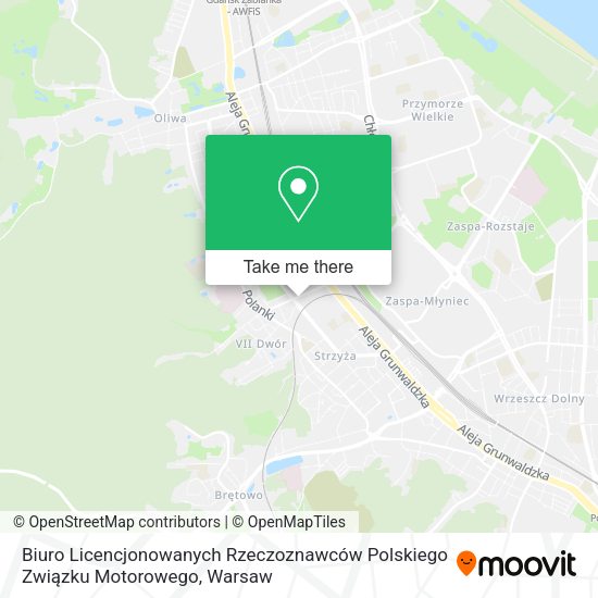 Карта Biuro Licencjonowanych Rzeczoznawców Polskiego Związku Motorowego