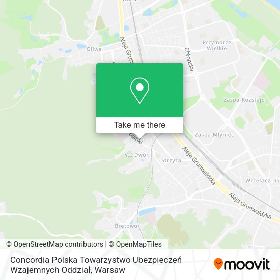 Concordia Polska Towarzystwo Ubezpieczeń Wzajemnych Oddział map