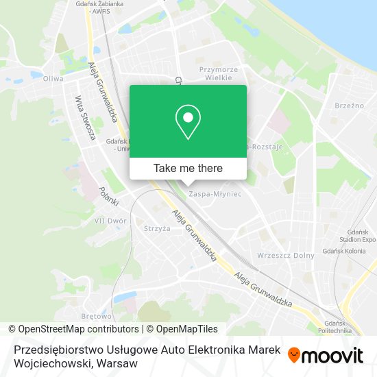 Карта Przedsiębiorstwo Usługowe Auto Elektronika Marek Wojciechowski