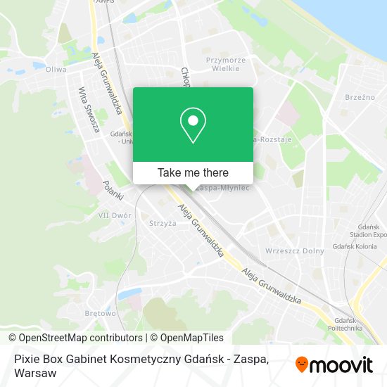 Карта Pixie Box Gabinet Kosmetyczny Gdańsk - Zaspa