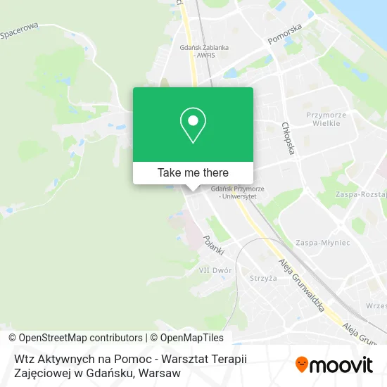 Wtz Aktywnych na Pomoc - Warsztat Terapii Zajęciowej w Gdańsku map