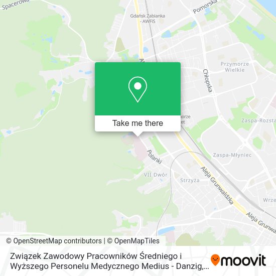 Карта Związek Zawodowy Pracowników Średniego i Wyższego Personelu Medycznego Medius - Danzig