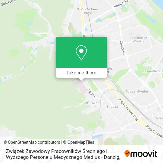 Związek Zawodowy Pracowników Średniego i Wyższego Personelu Medycznego Medius - Danzig map
