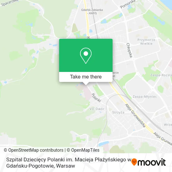 Szpital Dziecięcy Polanki im. Macieja Płażyńskiego w Gdańsku-Pogotowie map