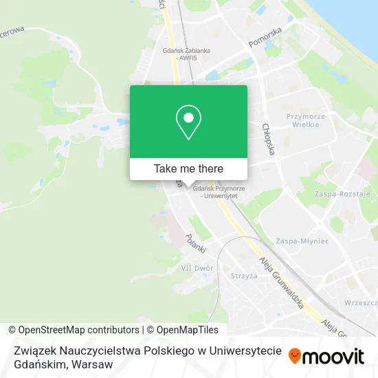 Карта Związek Nauczycielstwa Polskiego w Uniwersytecie Gdańskim