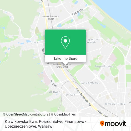 Klawikowska Ewa. Pośrednictwo Finansowo - Ubezpieczeniowe map