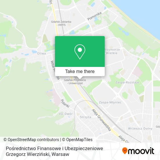 Pośrednictwo Finansowe i Ubezpieczeniowe Grzegorz Wierziński map