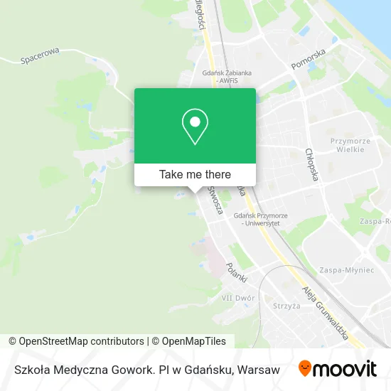Карта Szkoła Medyczna Gowork. Pl w Gdańsku