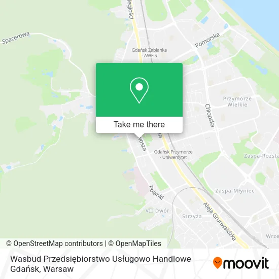 Wasbud Przedsiębiorstwo Usługowo Handlowe Gdańsk map
