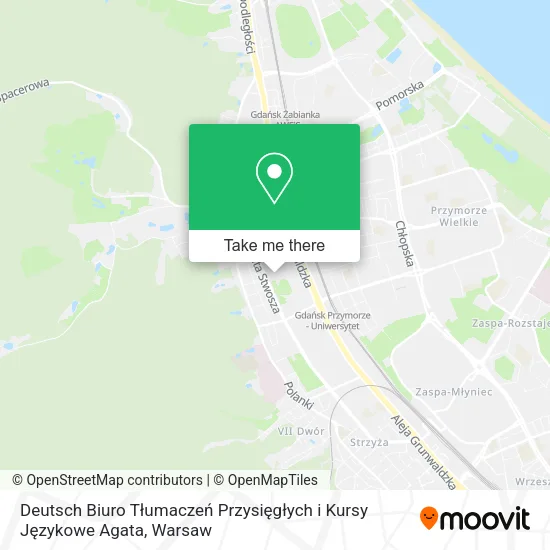 Карта Deutsch Biuro Tłumaczeń Przysięgłych i Kursy Językowe Agata