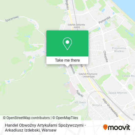 Карта Handel Obwoźny Artykułami Spożywczymi - Arkadiusz Izdebski