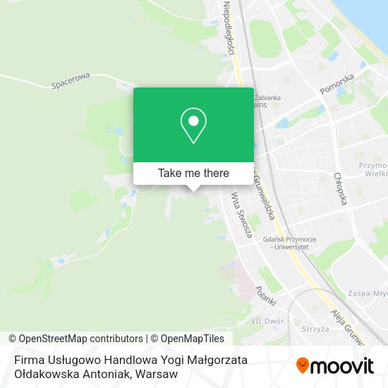 Firma Usługowo Handlowa Yogi Małgorzata Ołdakowska Antoniak map