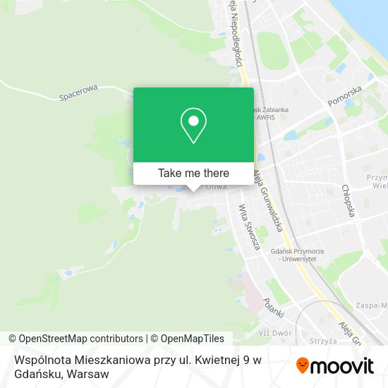 Карта Wspólnota Mieszkaniowa przy ul. Kwietnej 9 w Gdańsku