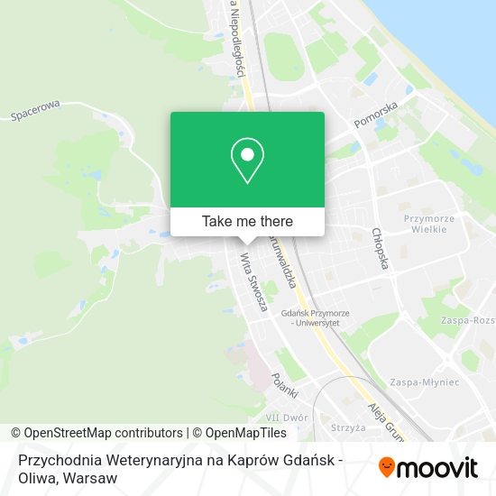 Przychodnia Weterynaryjna na Kaprów Gdańsk - Oliwa map