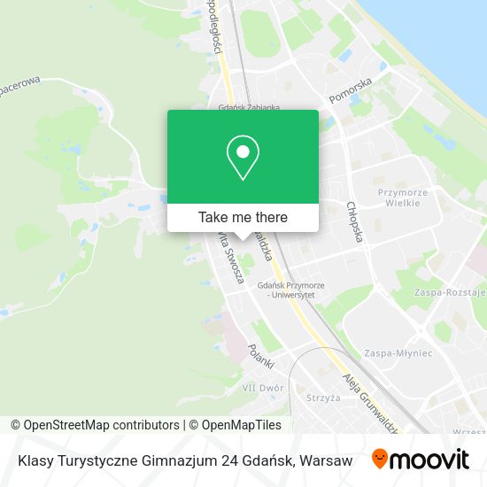 Карта Klasy Turystyczne Gimnazjum 24 Gdańsk