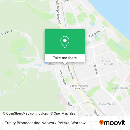 Карта Trinity Broadcasting Network Polska