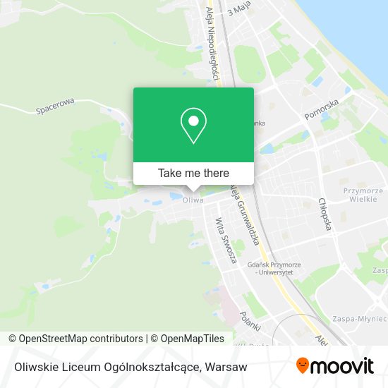 Oliwskie Liceum Ogólnokształcące map