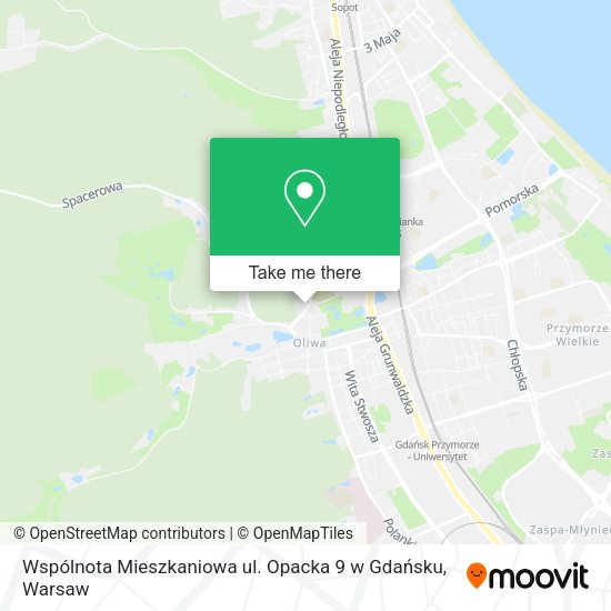 Карта Wspólnota Mieszkaniowa ul. Opacka 9 w Gdańsku