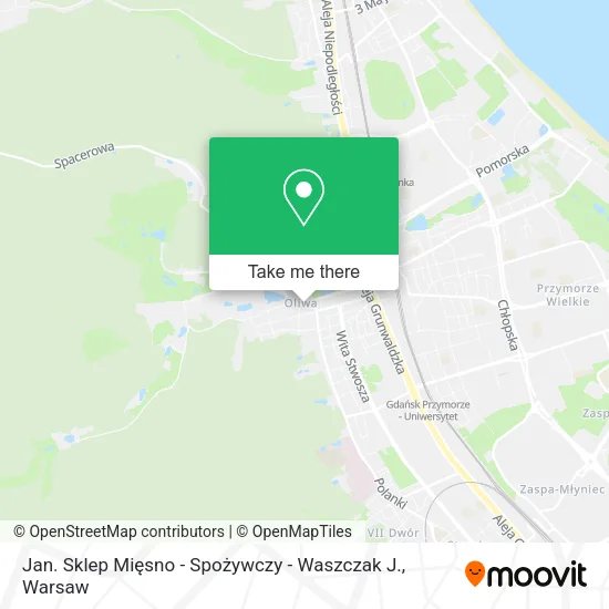 Карта Jan. Sklep Mięsno - Spożywczy - Waszczak J.
