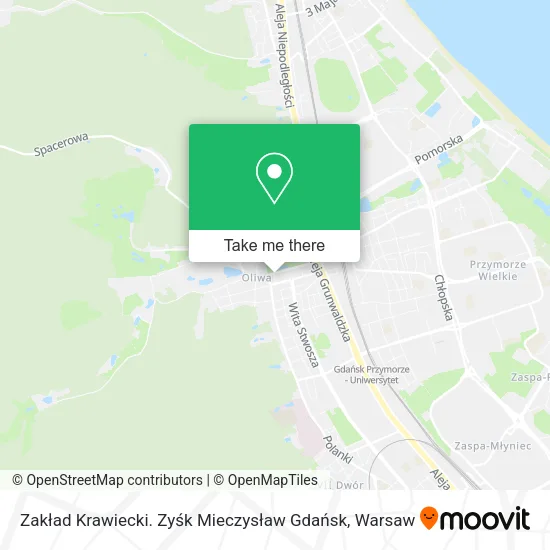 Карта Zakład Krawiecki. Zyśk Mieczysław Gdańsk