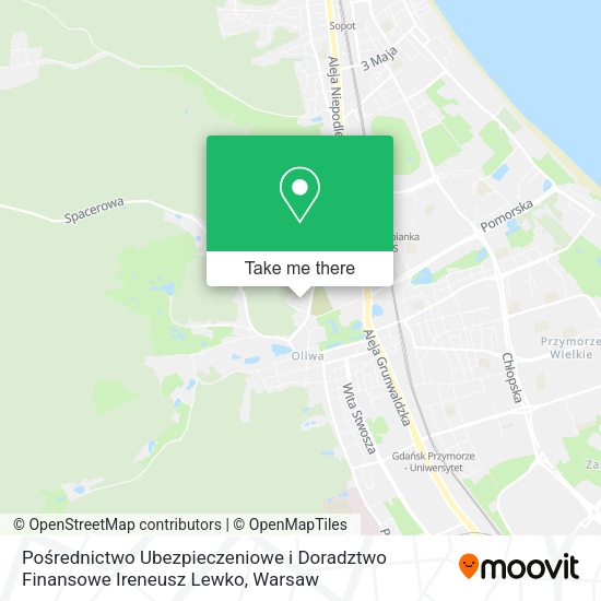 Pośrednictwo Ubezpieczeniowe i Doradztwo Finansowe Ireneusz Lewko map