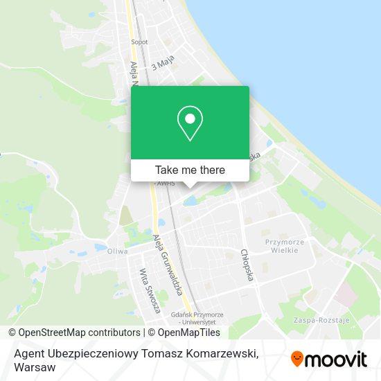 Agent Ubezpieczeniowy Tomasz Komarzewski map