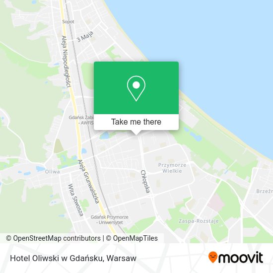 Hotel Oliwski w Gdańsku map