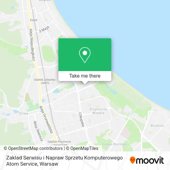 Карта Zaklad Serwisu i Napraw Sprzetu Komputerowego Atom Service