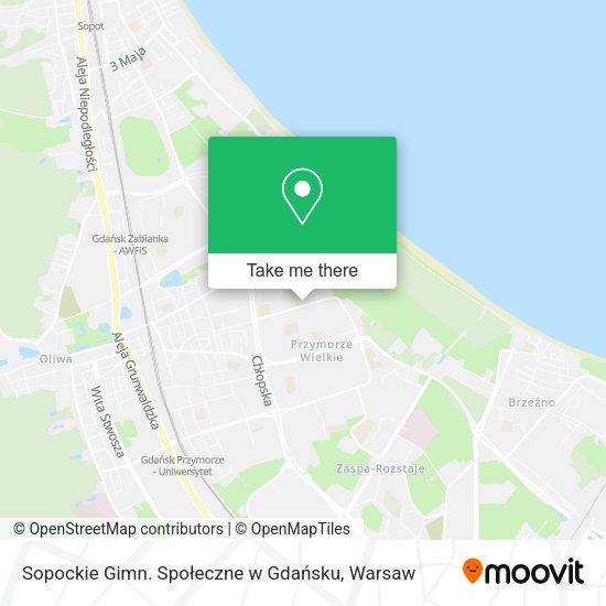 Sopockie Gimn. Społeczne w Gdańsku map