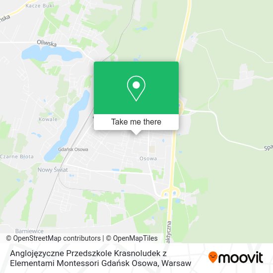 Anglojęzyczne Przedszkole Krasnoludek z Elementami Montessori Gdańsk Osowa map