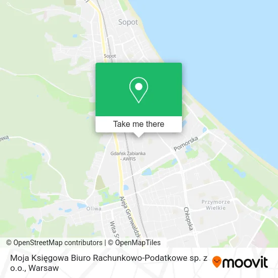 Карта Moja Księgowa Biuro Rachunkowo-Podatkowe sp. z o.o.