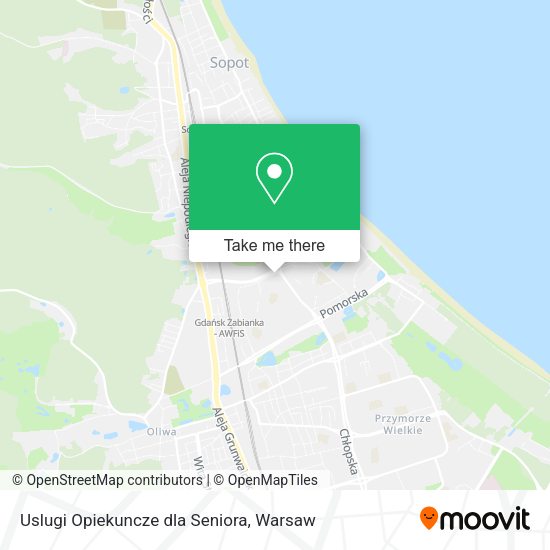 Uslugi Opiekuncze dla Seniora map