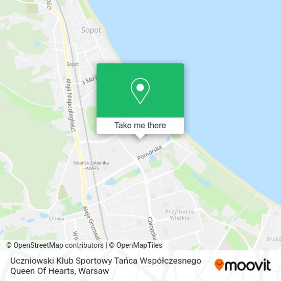 Uczniowski Klub Sportowy Tańca Współczesnego Queen Of Hearts map