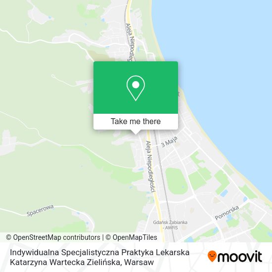 Indywidualna Specjalistyczna Praktyka Lekarska Katarzyna Wartecka Zielińska map