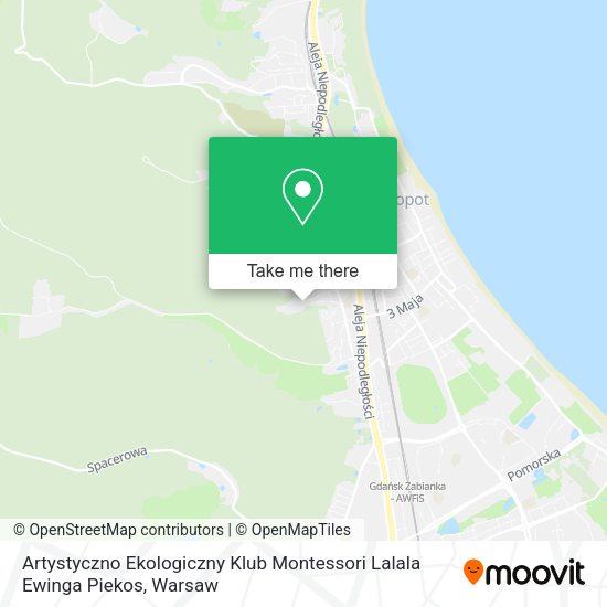 Карта Artystyczno Ekologiczny Klub Montessori Lalala Ewinga Piekos