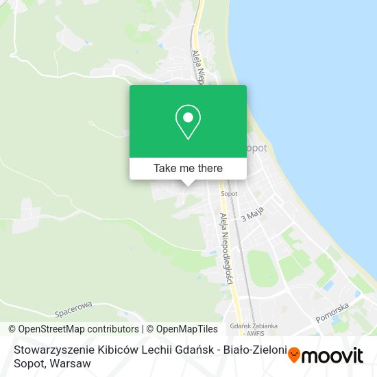 Stowarzyszenie Kibiców Lechii Gdańsk - Biało-Zieloni Sopot map