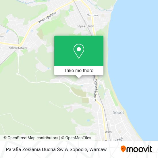 Parafia Zesłania Ducha Św w Sopocie map