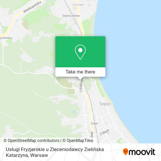 Usługi Fryzjerskie u Zleceniodawcy Zielińska Katarzyna map