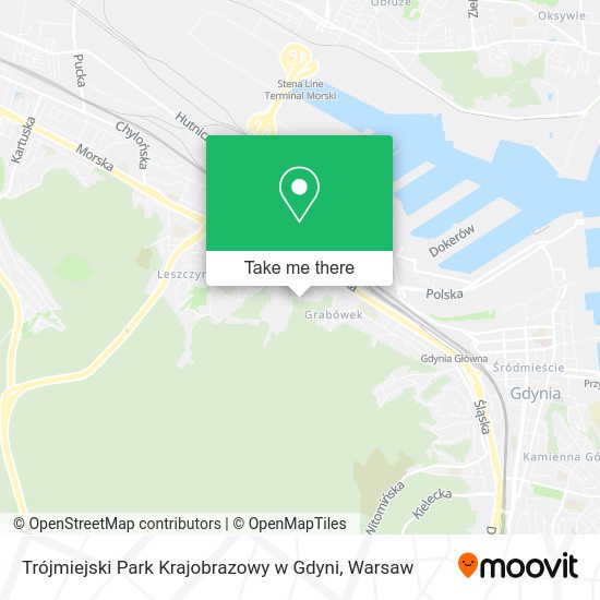 Trójmiejski Park Krajobrazowy w Gdyni map