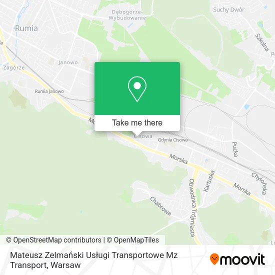 Карта Mateusz Zelmański Usługi Transportowe Mz Transport