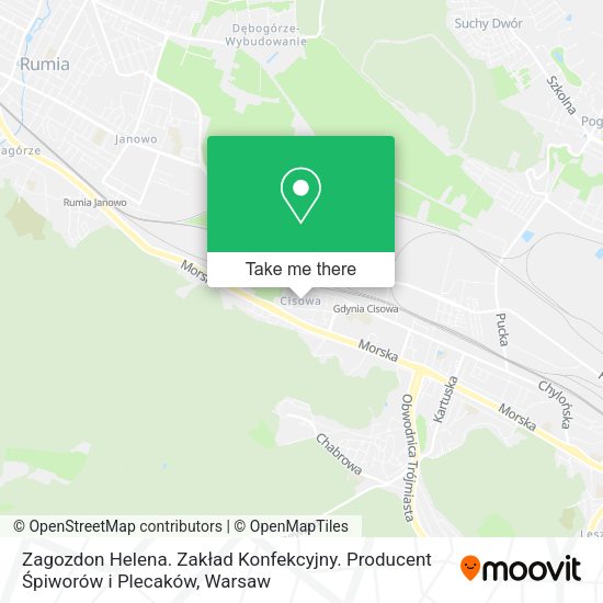 Zagozdon Helena. Zakład Konfekcyjny. Producent Śpiworów i Plecaków map