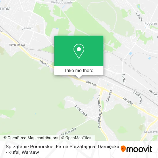 Карта Sprzątanie Pomorskie. Firma Sprzątająca. Damięcka - Kufel