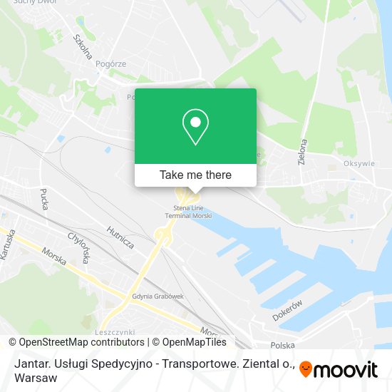 Jantar. Usługi Spedycyjno - Transportowe. Ziental o. map